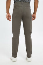 Load image into Gallery viewer, بنطلون جينز سليم فت باللون الرمادي للرجال