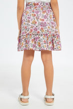 Load image into Gallery viewer, تنورة متعددة الألوان بطبعة زهر للبنات الصغار