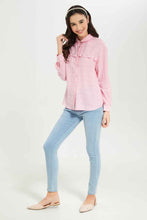 Load image into Gallery viewer, قميص بياقة باللون الوردي للبنات الكبار