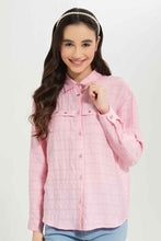 Load image into Gallery viewer, قميص بياقة باللون الوردي للبنات الكبار