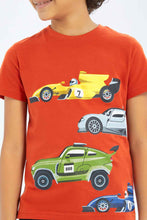 Load image into Gallery viewer, تيشيرت بطباعة باللون الأحمر للأولاد الصغار
