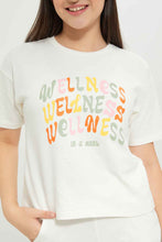 Load image into Gallery viewer, تيشيرت مطبوع باللون الأبيض للبنات