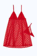 Load image into Gallery viewer, طقم فستان بيبي دول باللون الأحمر للنساء (قطعتين)