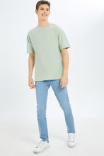 Load image into Gallery viewer, تيشيرت مضلع باللون النعناعي للأولاد الكبار