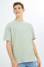 Load image into Gallery viewer, تيشيرت مضلع باللون النعناعي للأولاد الكبار