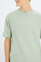 Load image into Gallery viewer, تيشيرت مضلع باللون النعناعي للأولاد الكبار