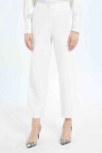 Load image into Gallery viewer, بنطلون واسع سادة باللون الأبيض للنساء