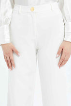 Load image into Gallery viewer, بنطلون واسع سادة باللون الأبيض للنساء