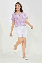 Load image into Gallery viewer, بلوزة قصيرة باللون البنفسجي للبنات الكبار