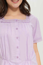 Load image into Gallery viewer, بلوزة قصيرة باللون البنفسجي للبنات الكبار