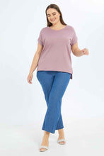 Load image into Gallery viewer, تيشيرت سادة باللون الييلك للنساء بمقاسات كبيرة