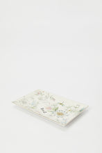 Load image into Gallery viewer, صحن تقديم بطبعة أزهار باللون الأبيض