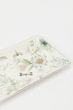 Load image into Gallery viewer, صحن تقديم بطبعة أزهار باللون الأبيض