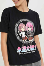 Load image into Gallery viewer, تيشيرت باللون الأسود للبنات الكبار