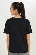 Load image into Gallery viewer, تيشيرت باللون الأسود للبنات الكبار