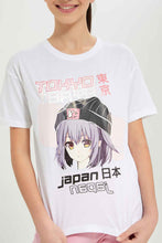 Load image into Gallery viewer, تيشيرت باللون الأبيض مطبوع للبنات لكبار