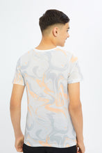 Load image into Gallery viewer, تيشيرت مطبوع باللونين البيج والرمادي للأولاد الكبار