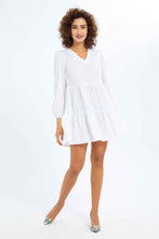 Load image into Gallery viewer, فستان أبيض بوبلين للنساء