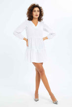 Load image into Gallery viewer, فستان أبيض بوبلين للنساء