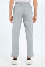 Load image into Gallery viewer, بنطلون مخطط سهل الارتداء باللون الرمادي للأولاد الكبار