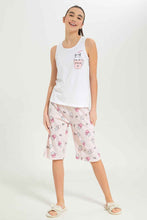 Load image into Gallery viewer, طقم بيجامة باللون الأبيض للبنات الكبار (قطعتين)