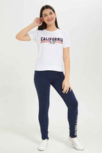 Load image into Gallery viewer, ليغينغ باللون الكحلي مطبوع للبنات الكبار