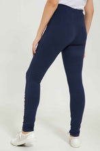 Load image into Gallery viewer, ليغينغ باللون الكحلي مطبوع للبنات الكبار