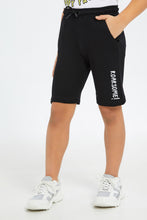 Load image into Gallery viewer, شورت سهل الارتداء باللون الأسود للأولاد الصغار