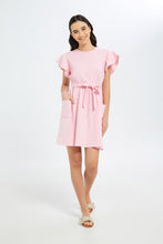 Load image into Gallery viewer, فستان قصير باللون الوردي للبنات الكبار