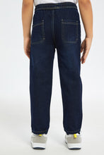 Load image into Gallery viewer, بنطلون جينز بخصر مطاطي باللون الكحلي للأولاد الصغار