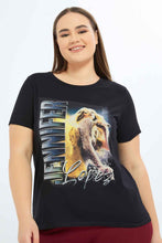 Load image into Gallery viewer, تيشيرت أسود بطبعة جينفر لوبيز للنساء