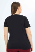 Load image into Gallery viewer, تيشيرت أسود بطبعة جينفر لوبيز للنساء