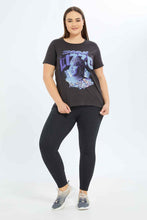 Load image into Gallery viewer, تيشيرت رمادي بطبعة للنساء