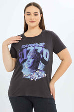 Load image into Gallery viewer, تيشيرت رمادي بطبعة للنساء