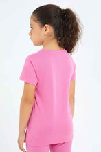 Load image into Gallery viewer, تيشيرت بطبعة أرنب باللون الوردي للبنات الصغار