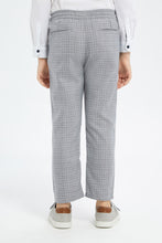 Load image into Gallery viewer, بنطلون كاروهات باللون الرمادي سهل الأرتداء للأولاد الصغار