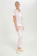 Load image into Gallery viewer, طقم بيجامة باللون الوردي للبنات الكبار (قطعتين)