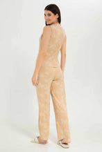 Load image into Gallery viewer, طقم بيجامة باللون البيج للنساء (قطعتينن)