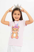 Load image into Gallery viewer, تيشيرت بطبعة باللون الوردي للبنات الصغار