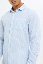 Load image into Gallery viewer, قميص سادة باللون الأزرق للرجال