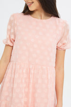 Load image into Gallery viewer, فستان بأكمام قصيرة باللون الوردي للبنات الكبار