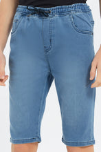 Load image into Gallery viewer, شورت سهل الإرتداء باللون الأزرق للأولاد الكبار