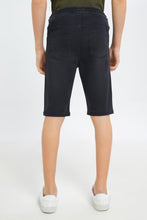 Load image into Gallery viewer, شورت سهل الإرتداء باللون الأسود للأولاد الكبار