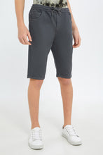 Load image into Gallery viewer, شورت سهل الإرتداء باللون الرمادي للأولاد الكبار