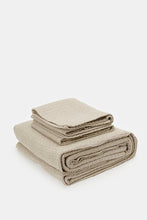 Load image into Gallery viewer, طقم شرشف من قطعتين بدانتيل باللون البيج (حجم مزدوج)