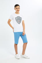 Load image into Gallery viewer, شورت بحزام باللون الأزرق للأولاد الكبار