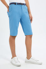 Load image into Gallery viewer, شورت بحزام باللون الأزرق للأولاد الكبار