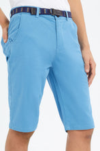 Load image into Gallery viewer, شورت بحزام باللون الأزرق للأولاد الكبار