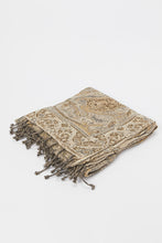 Load image into Gallery viewer, بطانية خفيفة بملمس بارز بشراشيب باللون البني