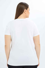 Load image into Gallery viewer, تيشيرت أبيض بطبعة للنساء